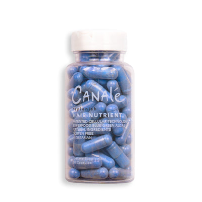 A bottle of Canale Replenish Hair Nutrient against a white background.